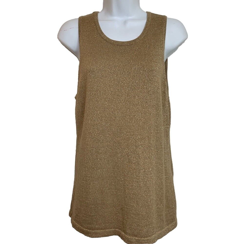 Chico's Blouse Metallic Gold tank shell 0 4 S (09)
